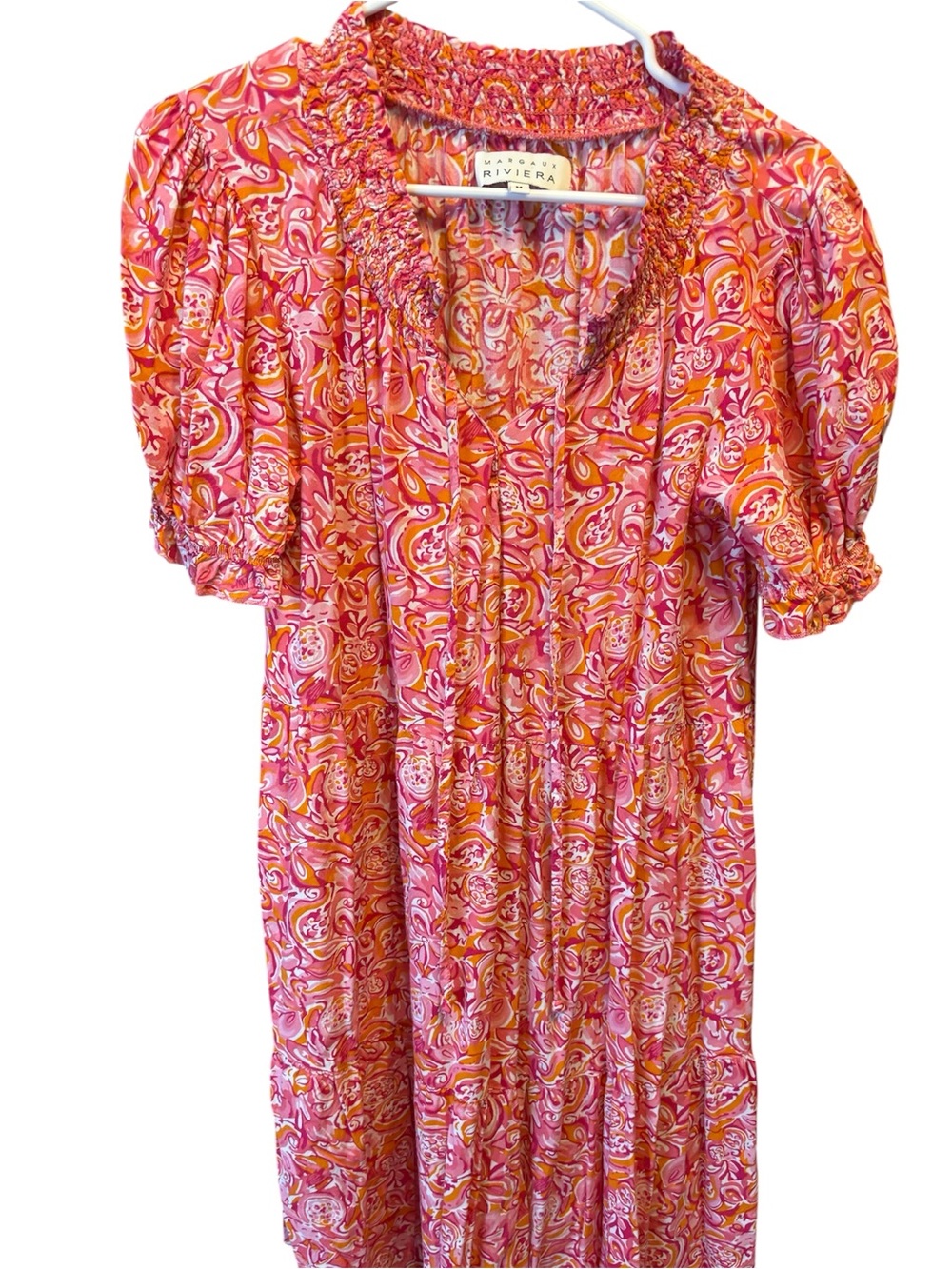 Riviera Pink & Orange Paisley Midi Dress